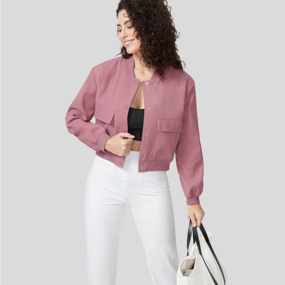 NWT Magenta Bomber Jacket with buttons